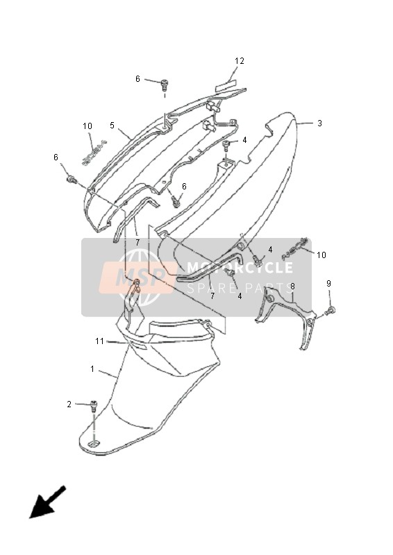 5ADF173100P3, Cache Laterale, Yamaha, 0